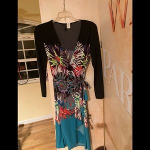 BCBG Wrap Printed Dress